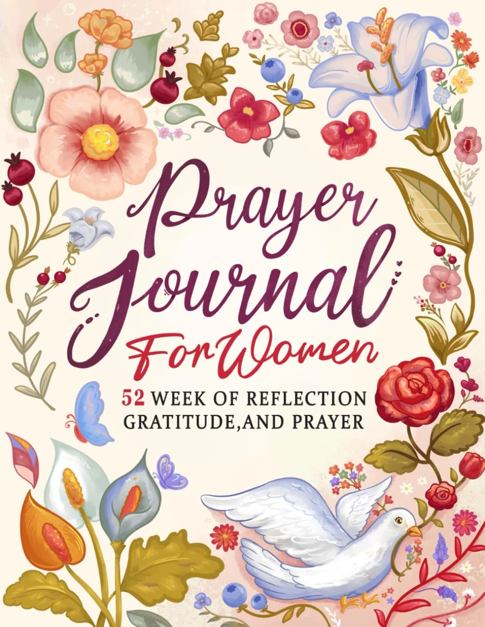 Prayer Journal for Women: 52 Weekly Gratitude Notebook with Scriptures and Guided Prompts to Practice, Devotional and Reflection on Bible for Christians