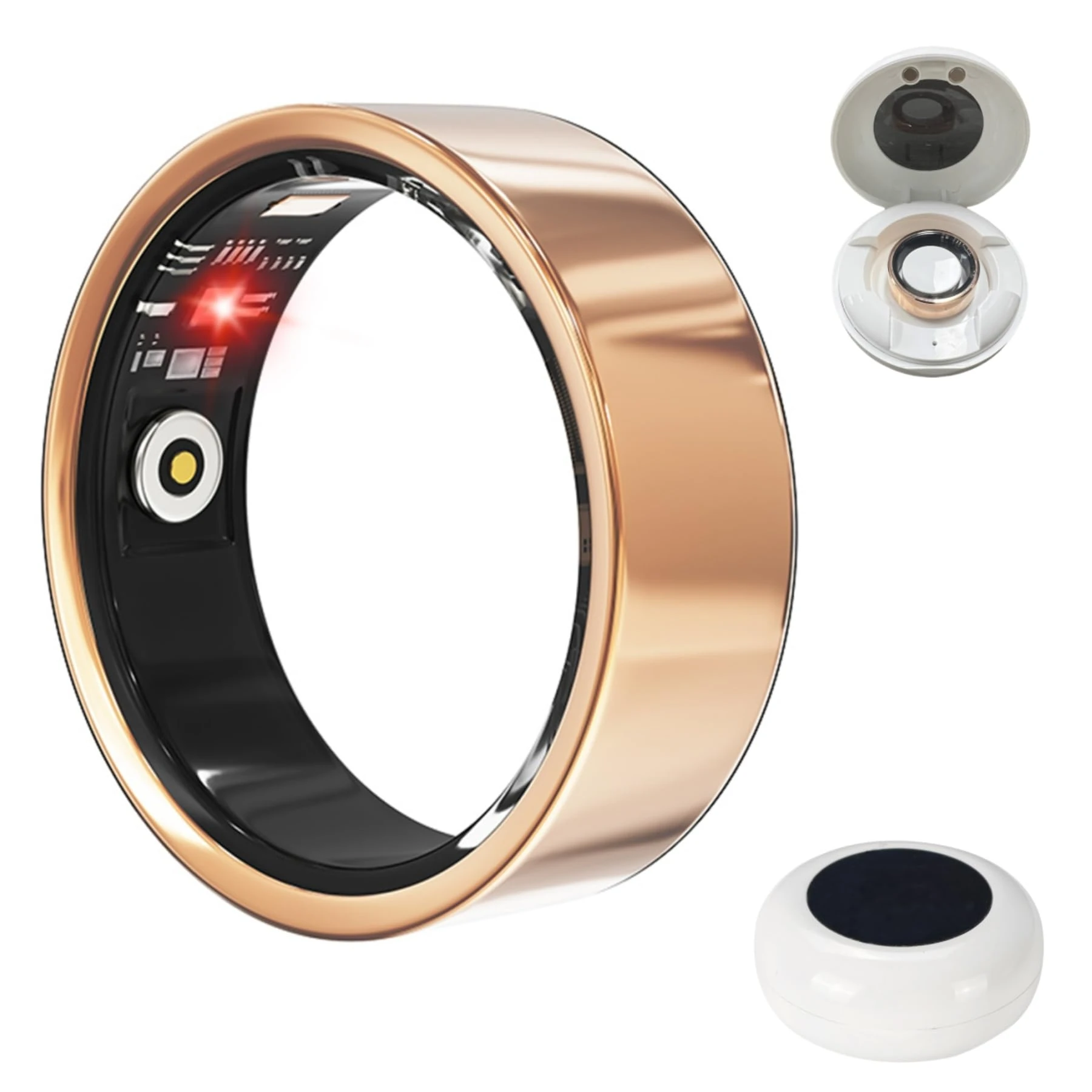Smart Ring, Heart Rate Blood Pressure Health Rings Compatible with Apple iPhone Samsung Galaxy S25 24 23 22 21 Fe A55 54 35 34 16 15 14 13 12 Note 20 10 Ultra Plus 9 8 5G, Rose Gold #10