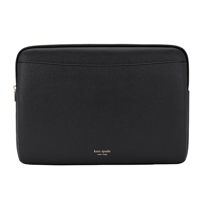 kate spade new york Saffiano Laptop Sleeve 16 Inch - Black - Compatible with All MacBook M Series Devices
