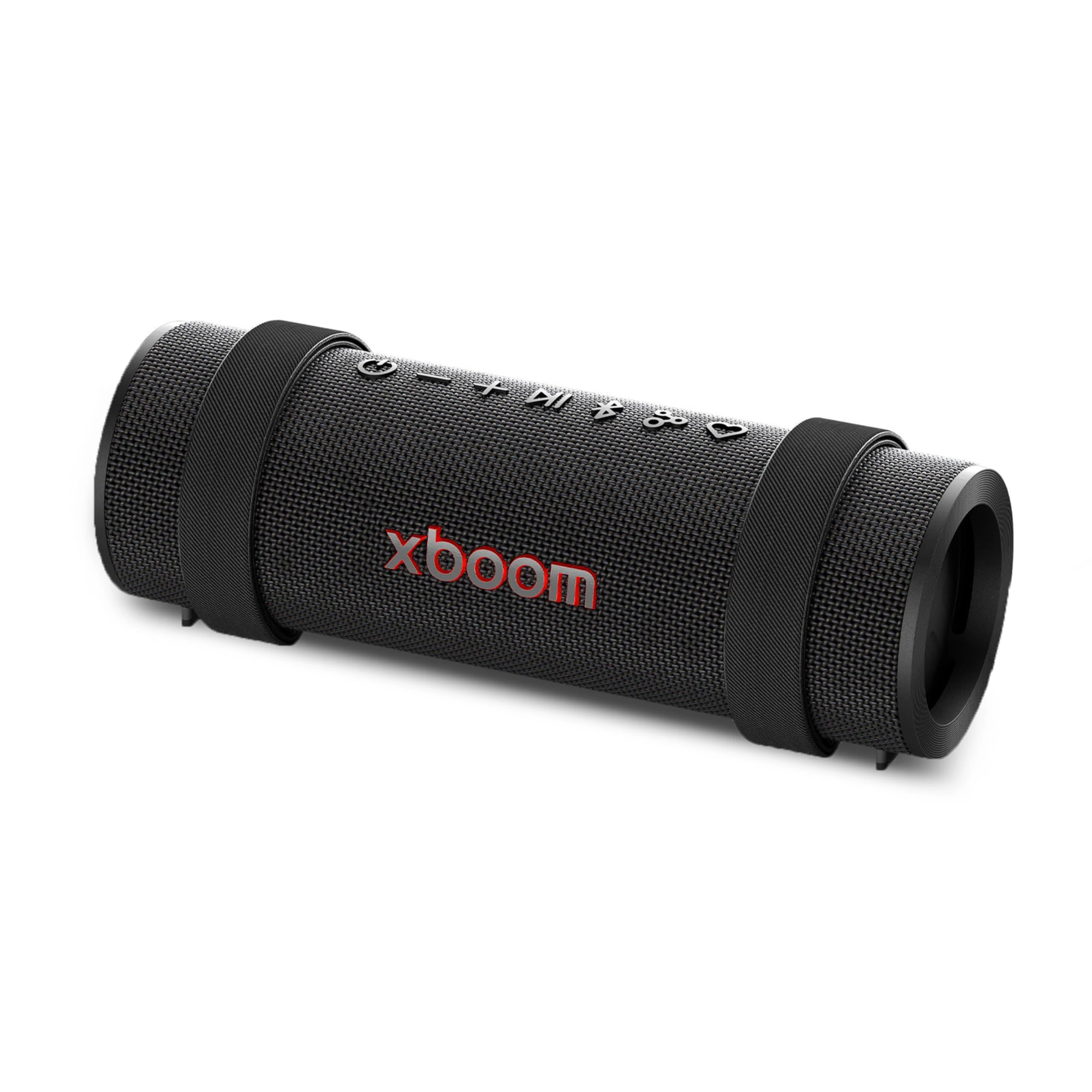 LG xboom Grab by will.i.am, xboom Signature Sound, Portable Bluetooth Speaker, up to 20 Hours of Playback, IP67 Dust and Water Resistant, MIL-STD 810H Durability, Adjustable Carrying Strap