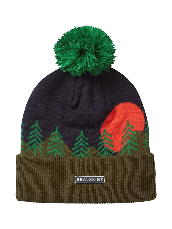 SEALSKINZ Waterproof Beeston | Cold Weather Scenic Bobble Hat Navy - Image 1