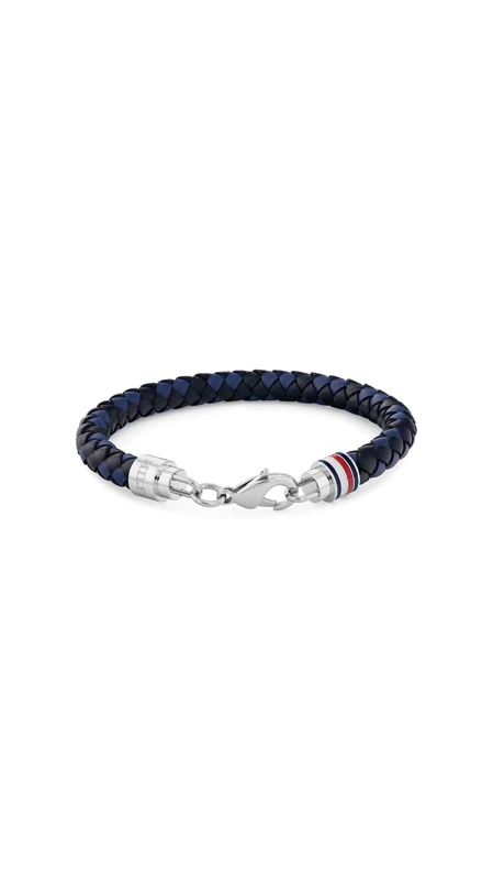 Tommy Hilfiger Jewelry Men's Braided Leather Bracelet Blue - 2790634