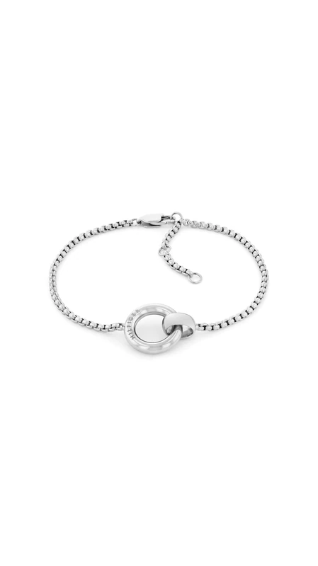 Tommy Hilfiger Jewelry Women's Stainless Steel Chain Bracelet with a Circle Charm - 2780946