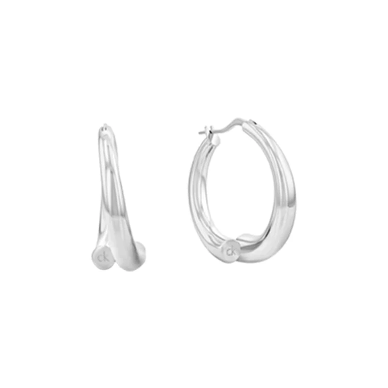 Calvin Klein Women's CK SPIRAL Collection Hoop Earrings in Stainless Steel - 35000768