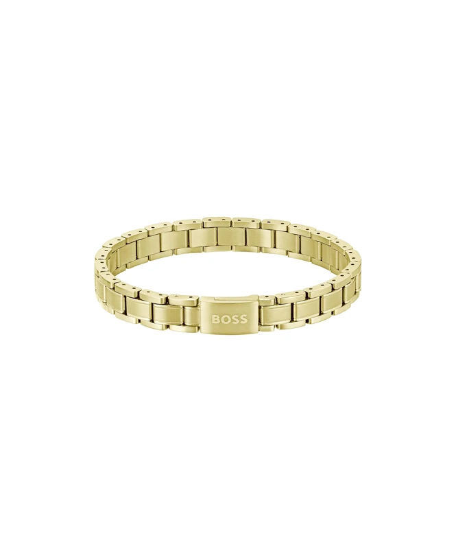 BOSS Jewelry Men's METAL LINK ESSENTIAL Collection Link Bracelet in Light Yellow Gold - 1580711