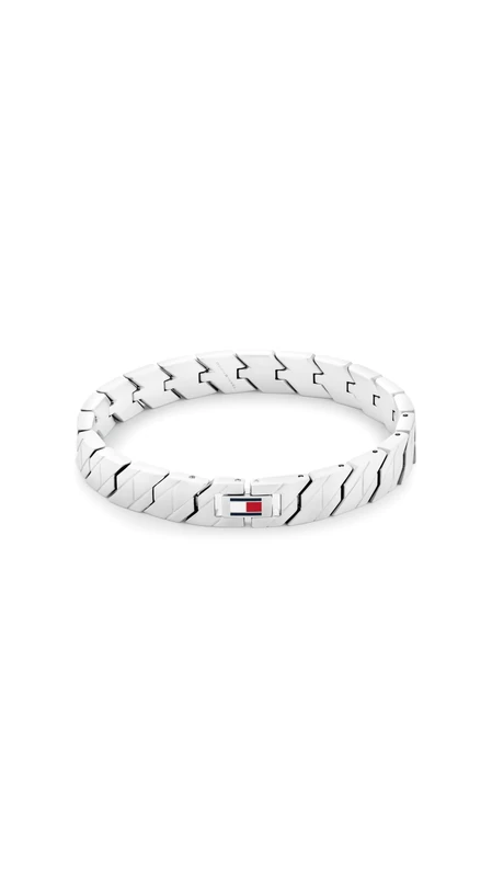 Tommy Hilfiger Jewelry Men's Stainless Steel Link Bracelet with the Iconic Flag - 2790619