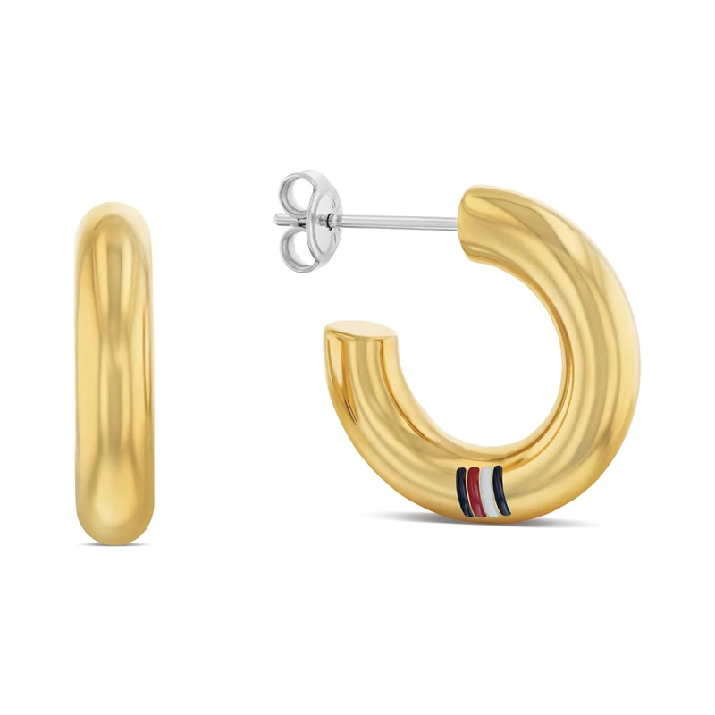 Tommy Hilfiger Jewelry Women's Hoop Earrings in Yellow Gold - 2780949
