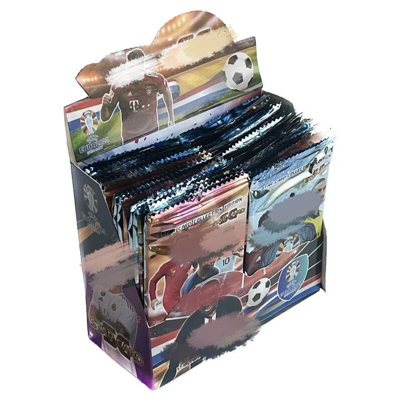 Football Star Trading Cards, 288PCS Football Star Anime Cards Champions Premier League Collectible Playing Card Photo Game for Kids Birthday Gift for Children(36 Packs,8 Cards/Pack)