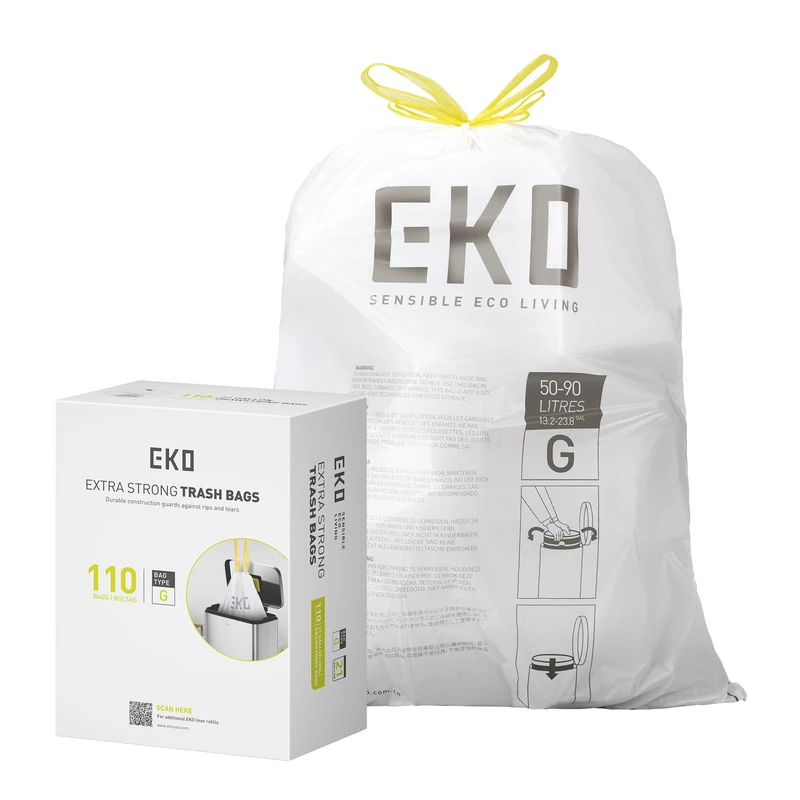 EKO 21 Gallon Heavy-Duty Trash Bags - 110 Count Drawstring - Image 1