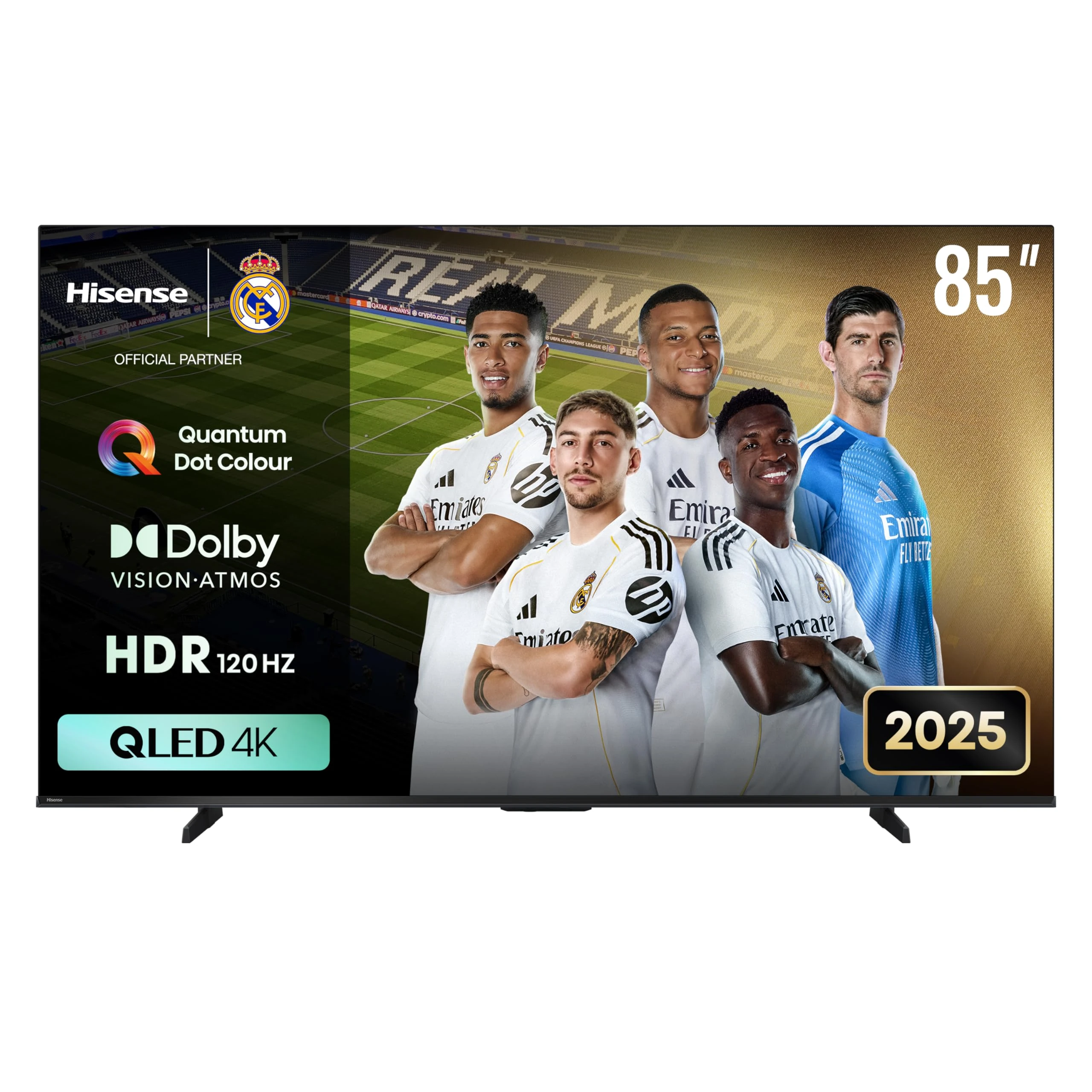 Hisense 85E7Q QLED 85-inch Smart TV, Dolby Vision, Dolby Atmos, Game Plus Mode, 60Hz VRR 120fps, Sport Mode, AI Soft Monitoring, Bluetooth and HDMI 2.1, Alexa Voice Control