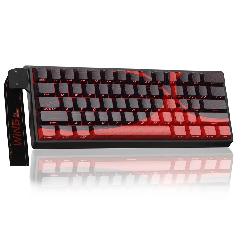 AULA WIN60 HE MAX Mechanical Gaming Keyboard Wired,Hall Effect Magnetic Switches,Adjustable Actuation Rapid Trigger,8K Polling Rate,Side Printed,RGB Backlight,60% Percent Keyboard for Mac/Win (RED)