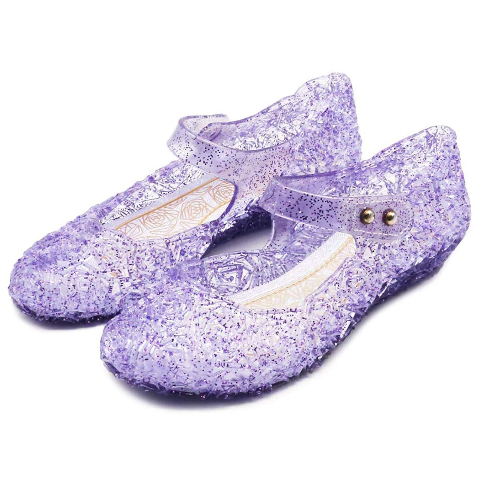 Princess Girls Shoes Cinderella Snow Queen Dress Up Shoes Halloween Cosplay Fancy Dress Up for Girls Purple