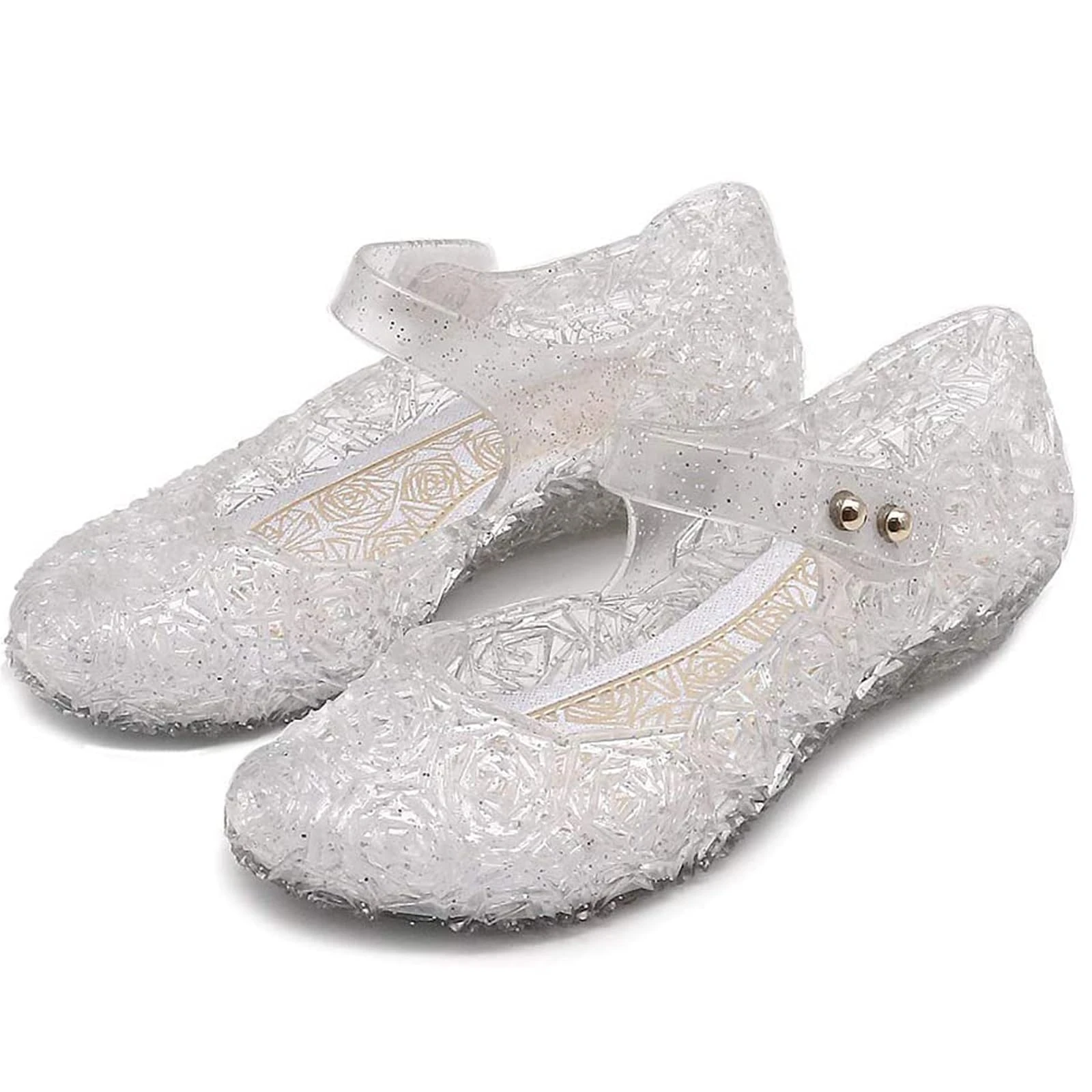 Princess Girls Shoes Cinderella Snow Queen Dress Up Shoes Halloween Cosplay Fancy Dress Up for Girls White