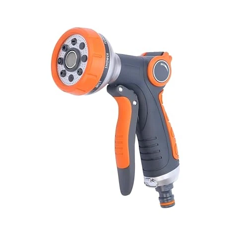 RnCop Garden Hose Spray Gun, 8 Adjustable Patterns and High-Pressure for Ultra-Precise Watering & Cleaning, Ideal for Gardens, Cars, Bikes, Pets