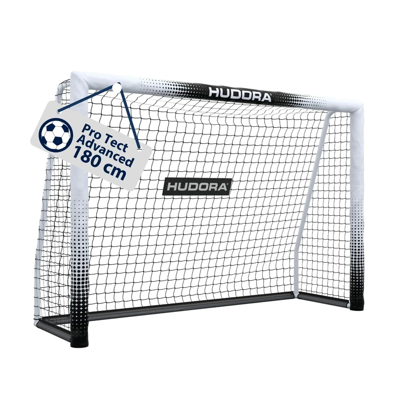 HUDORA Soccer Goal Pro Tect Advanced – Outdoor soccer goal with net and weatherproof coating for children/adults – Easy to assemble in the garden goal wall with zips and Velcro