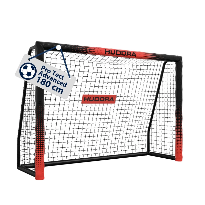 HUDORA Soccer Goal Pro Tect Advanced – Outdoor soccer goal with net and weatherproof coating for children/adults – Easy to assemble in the garden goal wall with zips and Velcro