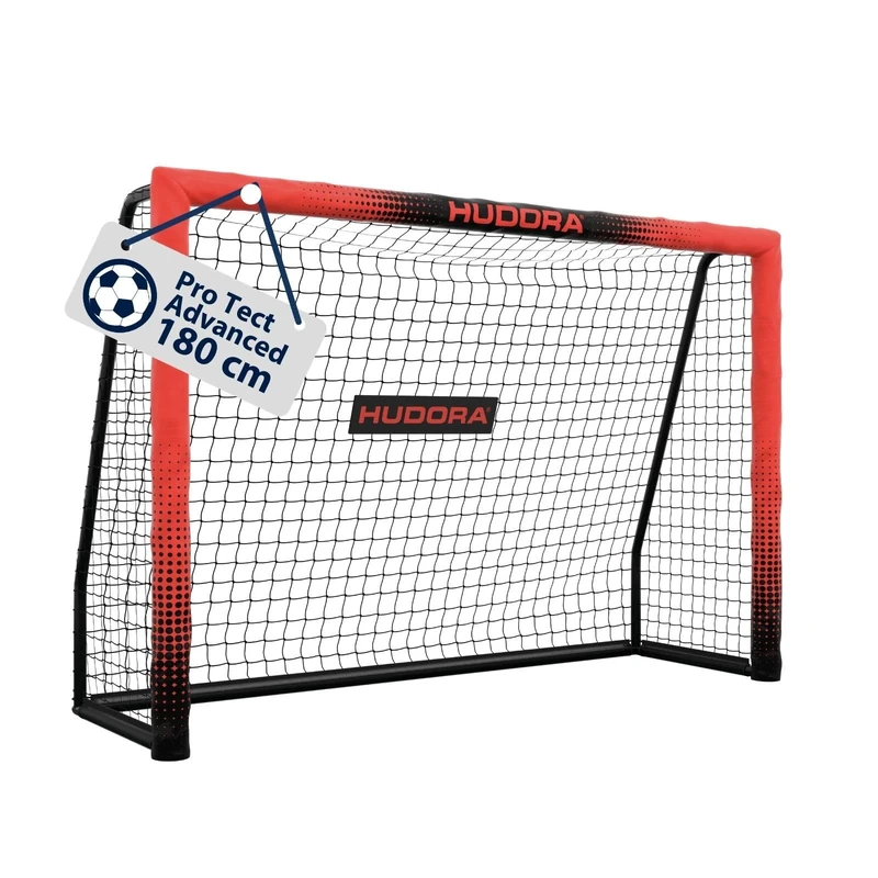 HUDORA Soccer Goal Pro Tect Advanced – Outdoor soccer goal with net and weatherproof coating for children/adults – Easy to assemble in the garden goal wall with zips and Velcro