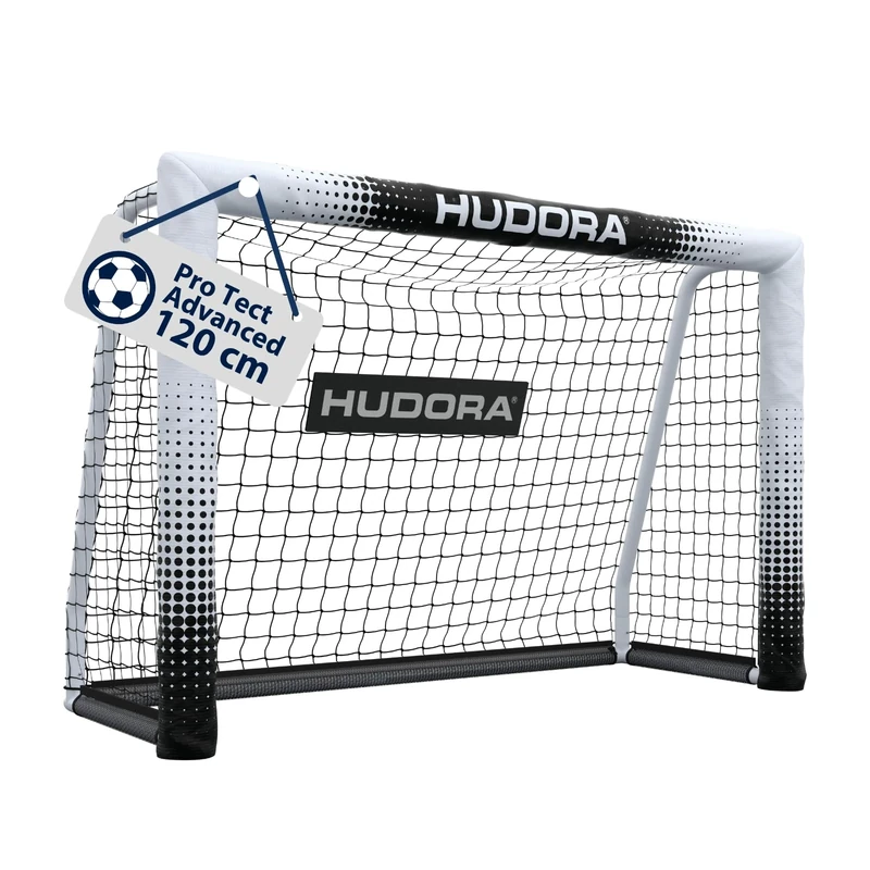 HUDORA Soccer Goal Pro Tect Advanced – Outdoor soccer goal with net and weatherproof coating for children/adults – Easy to assemble in the garden goal wall with zips and Velcro