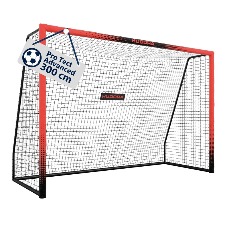 HUDORA Soccer Goal Pro Tect Advanced – Outdoor soccer goal with net and weatherproof coating for children/adults – Easy to assemble in the garden goal wall with zips and Velcro