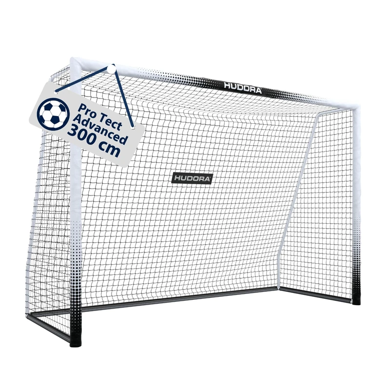 HUDORA Soccer Goal Pro Tect Advanced – Outdoor soccer goal with net and weatherproof coating for children/adults – Easy to assemble in the garden goal wall with zips and Velcro