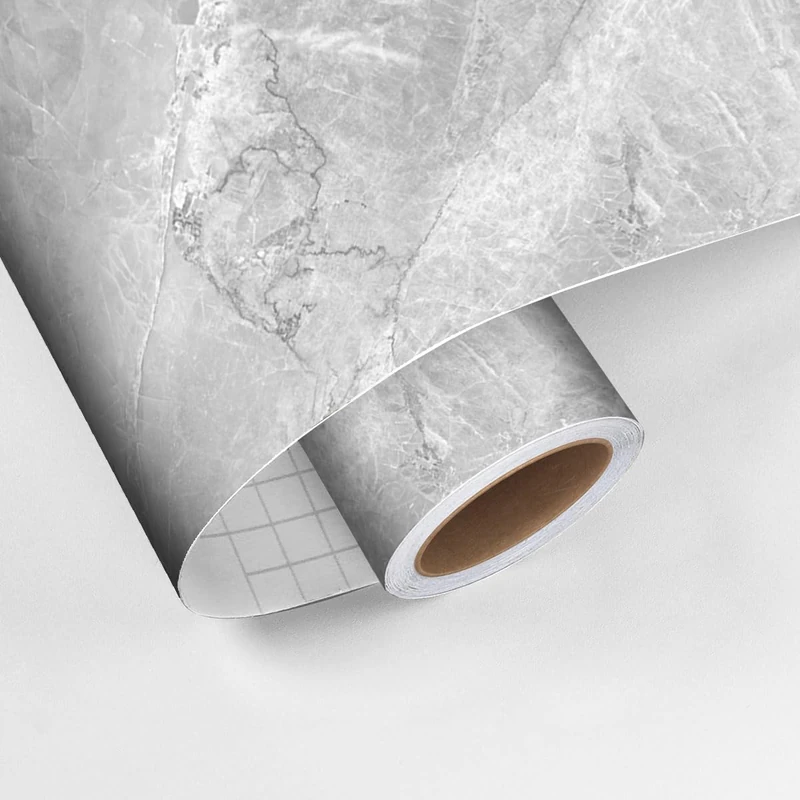 Ambiance Sticker Roll of Adhesive Floor Protection Anti-Skid Adhesive Marble Grey – H60 x L100 cm