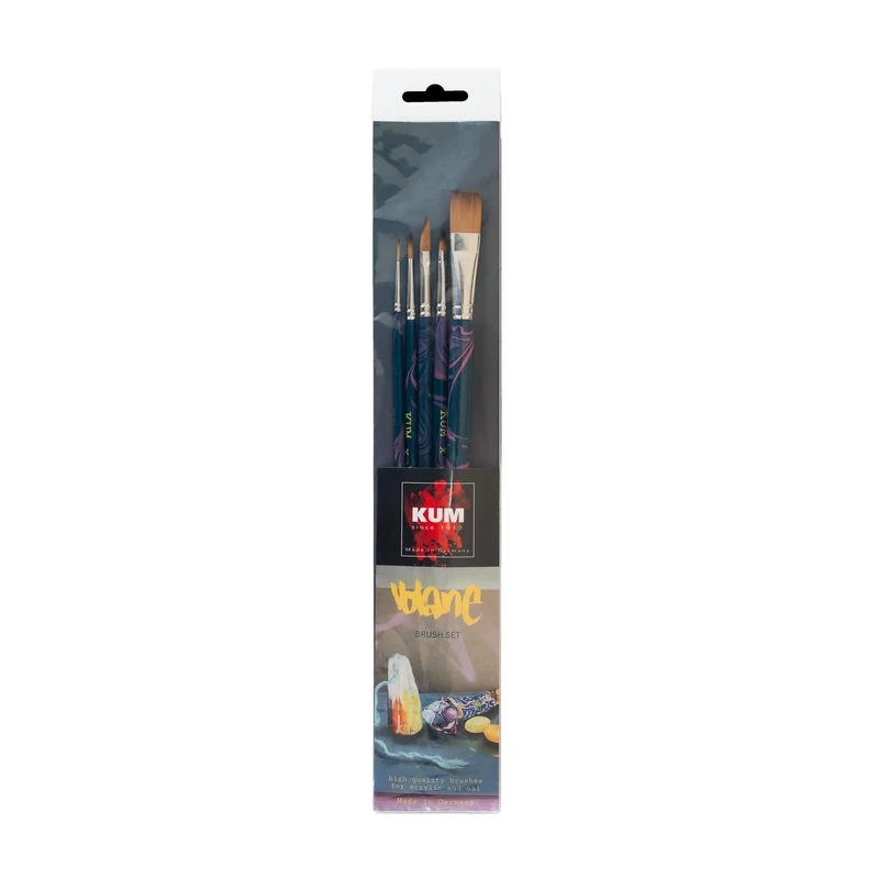 KUM 5147516 - Paint brush set Volane, 5 brushes for oil and acrylic paints