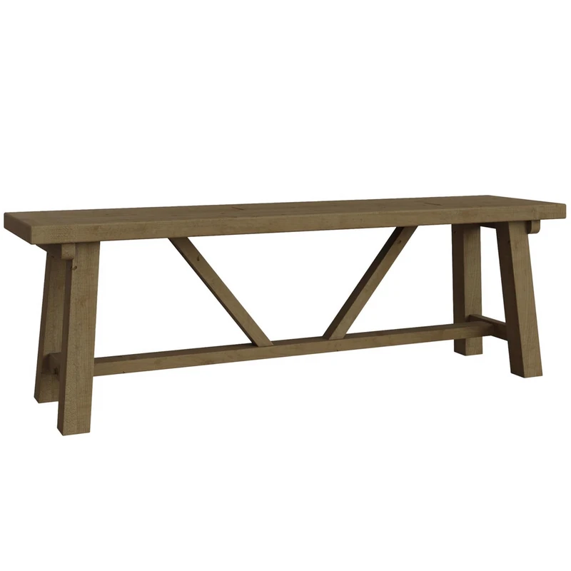 FWStyle Solid Reclamined Natural Pine 1.4M Dining Bench - H45 X W140 X D35cm