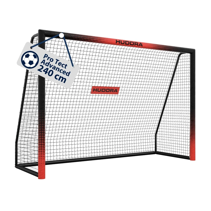 HUDORA Soccer Goal Pro Tect Advanced – Outdoor soccer goal with net and weatherproof coating for children/adults – Easy to assemble in the garden goal wall with zips and Velcro