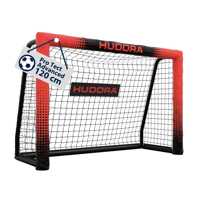 HUDORA Soccer Goal Pro Tect Advanced – Outdoor soccer goal with net and weatherproof coating for children/adults – Easy to assemble in the garden goal wall with zips and Velcro