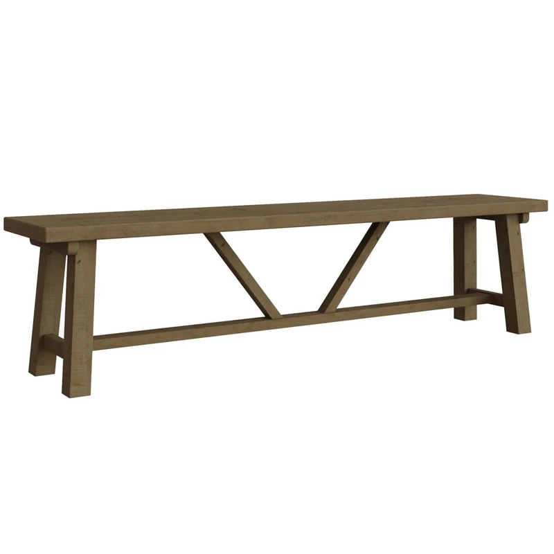 FWStyle Solid Reclaimed Natural Pine 1.8M Dining Bench - H45 x W180 X D35cm