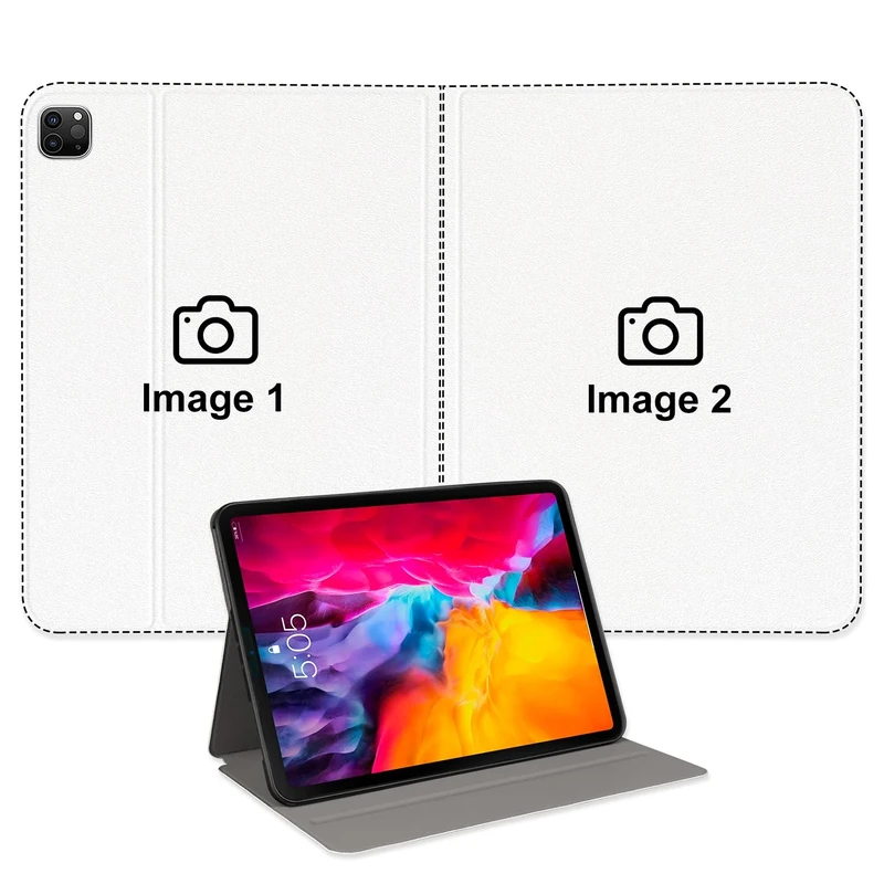 Custom Photo Personalized Flip Case for iPad Pro 5th 12.9 inch(2021),Model Code: A2378/A2379/A2461/A2462 iPad Custom Picture Text Leather Stand Cover Protective Case