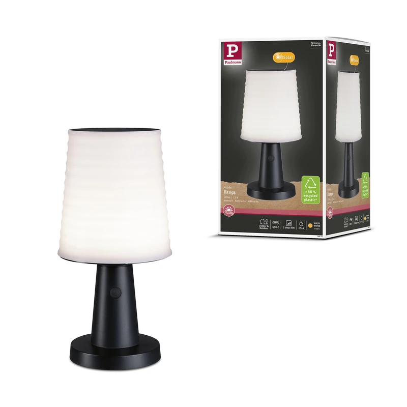 Paulmann 94611 Solar LED Table luminaire Ilanga IP44 2700K 125lm Anthracite
