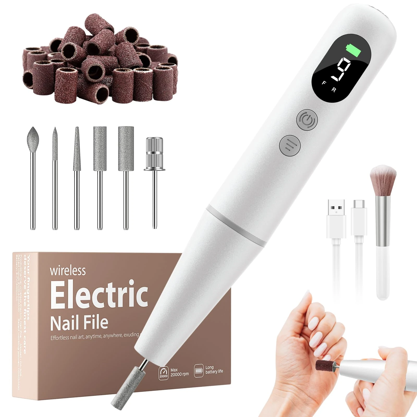 Electric Nail File, Nail Drill, Electric Nail Drill, Nail Files 20000 RPM , 2025 New Nail File Electric