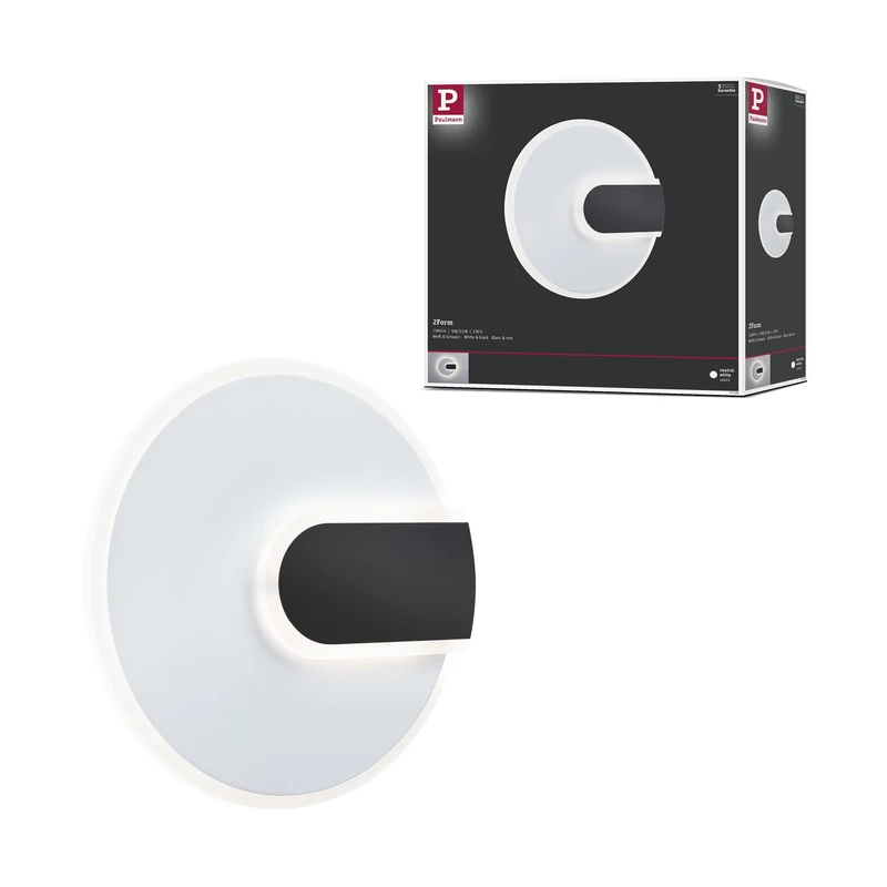 Paulmann WD 2Form WL LED 12.5W 240mm White Black 230V Acrylic Metal 71169
