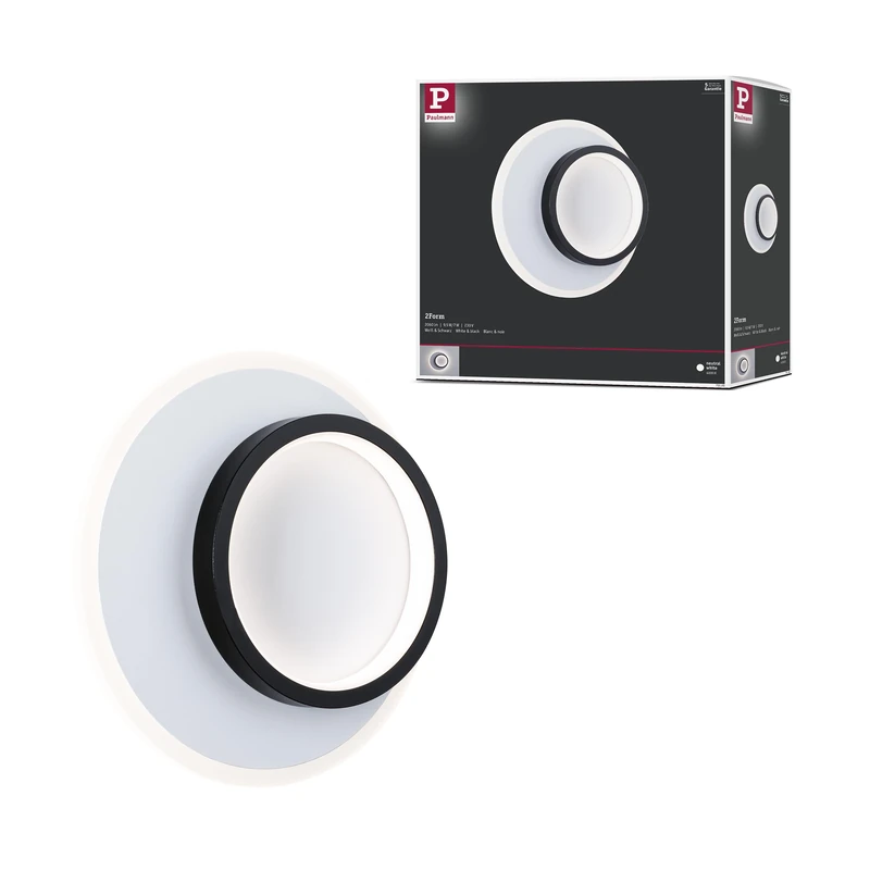 Paulmann WD 2Form WL LED 16.5W 240mm White Black 230V Acrylic Metal 71165