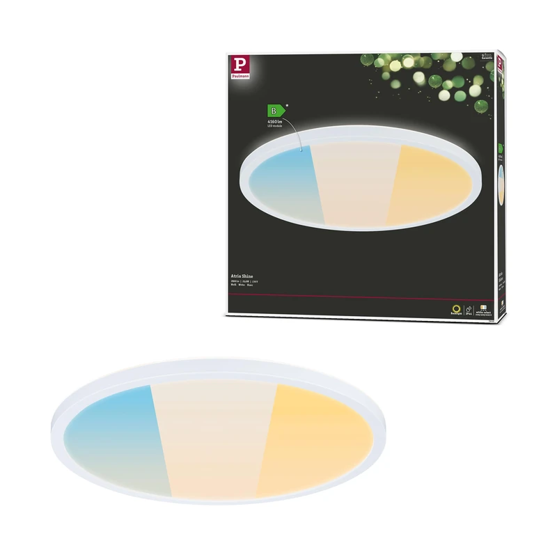Paulmann 71257 LED Panel Atria Shine IP44 Round 398mm 20,8W 2800lm White Switch White
