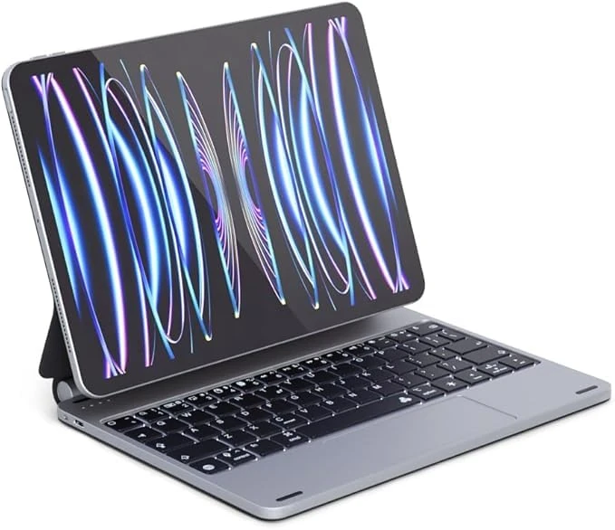 Epico Aluminium iPad Keyboard Case, Bluetooth Wireless, Backlit with 7 Colours, Multitouch Trackpad, USB-C