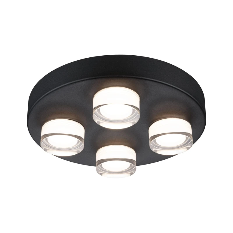 Paulmann 79558 Selection Bathroom Wall and Ceiling lamp Kame IP44 3000K 4x2000lm 230V 4x4,2W Signal Black
