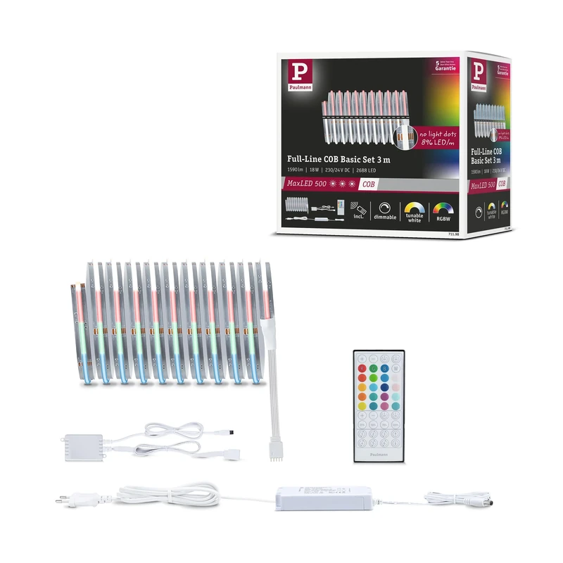 Paulmann 71198 MaxLED 500 LED Strip RGBW 3m 18W 530lm/m 896 LEDs/m RGBW 36VA