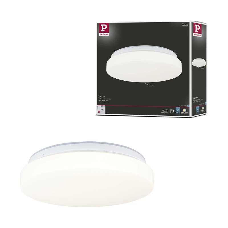 Paulmann 75409 LED Ceiling luminaire Luiana Twilight-Controlled Motion Detector (HF) IP44 3000-5700K 1750lm 230V 16,5W White