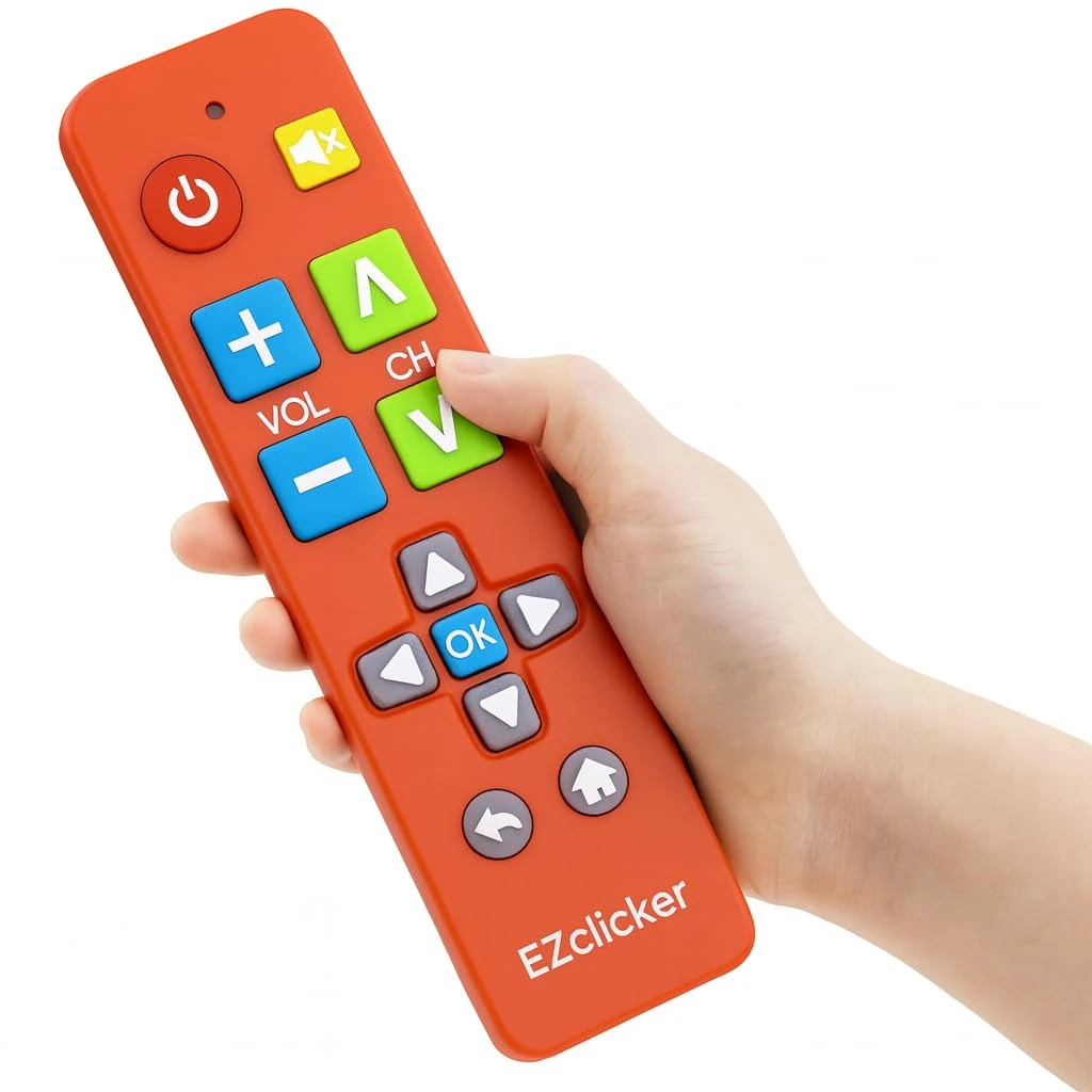 Samsung Replacement TV Remote Compatible with Samsung TV's ONLY (Black) Big Button TV Remote Control, Simplified and Easy to Use (2xAAA Batteries not Included) (Orange)