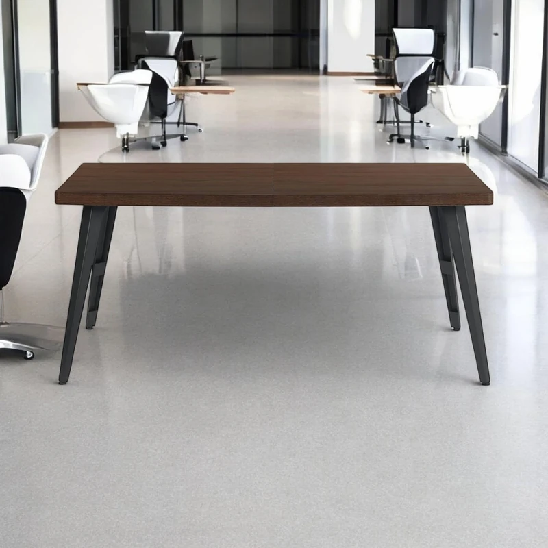 HOMYLIN 1-Pack Dark Brown Conference Room Table, Modern Design, MDF Material, Multipurpose Space-Saving Furniture, Ideal for Office or Home Meeting Rooms, Durable and Stylish