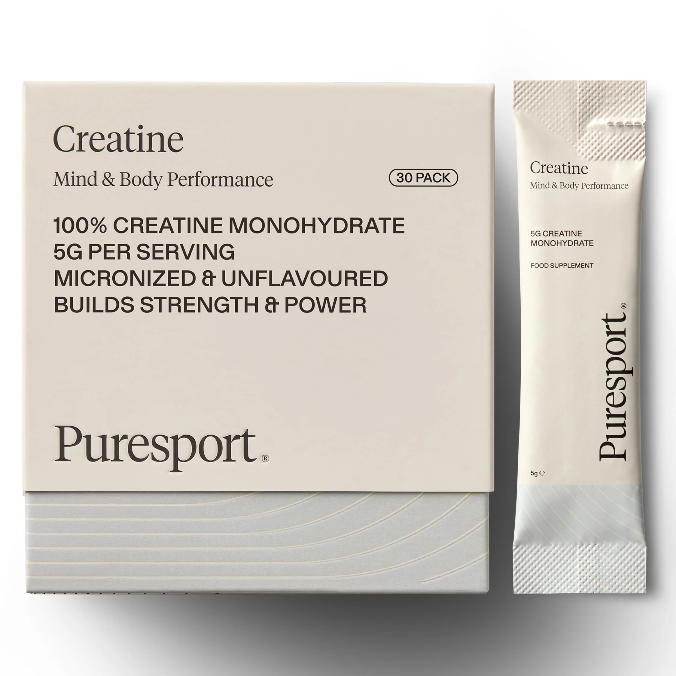 Puresport Creatine (30 Pack) | 5G Pure Creatine Monohydrate Powder | Improves Strength & Power | Accelerates Recovery | Delays Fatigue | Enhances Energy Production | Informed Sport Certified