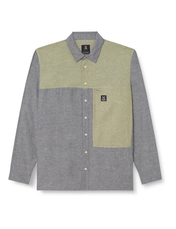 HAGLOFS Men's DAL LS Shirt T, Magnetite/Thyme Green, XL