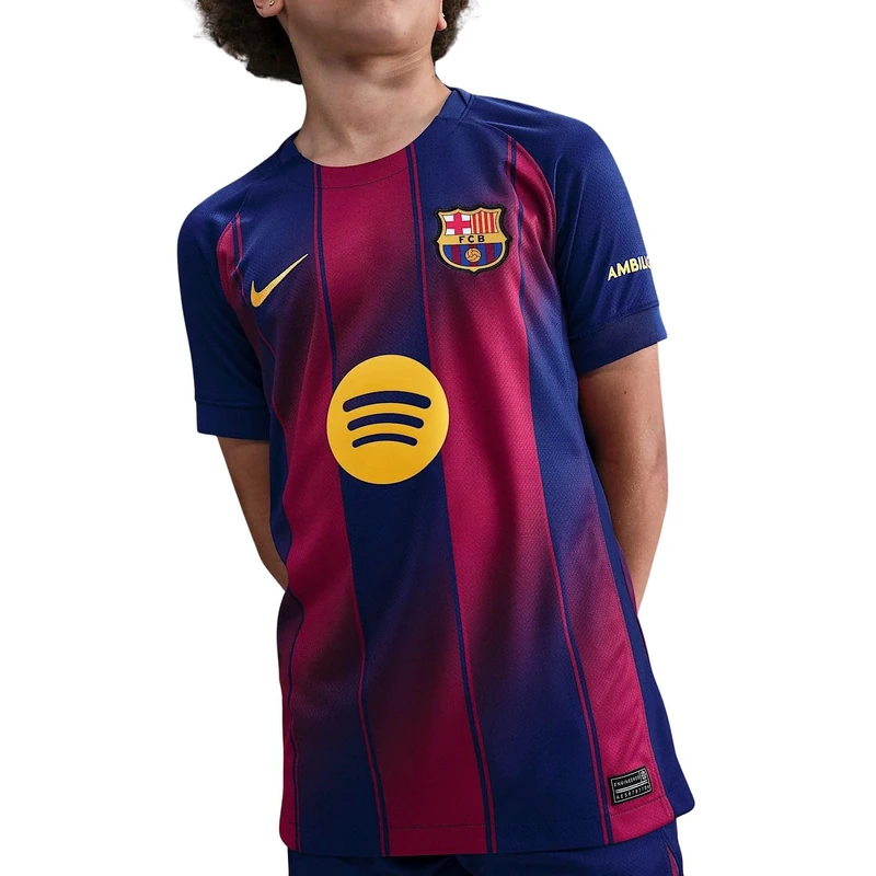 Nike Unisex Kids FCB Dri-FIT Jersey Season 2025/2026 Stadium Home T-Shirt, Deep Royal Blue/Midwest Gold, 128-140