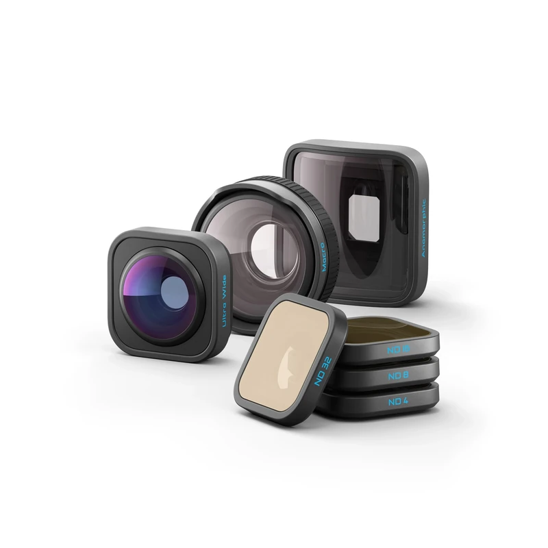 GoPro HB-Series Lens Collection (HERO13 Black) - Includes Ultra Wide Lens Mod, Macro Lens Mod, Anamorphic Lens Mod, ND Filter 4-Pack (ND4, ND8, ND16 and ND32), and Premium Semi-Hard Case