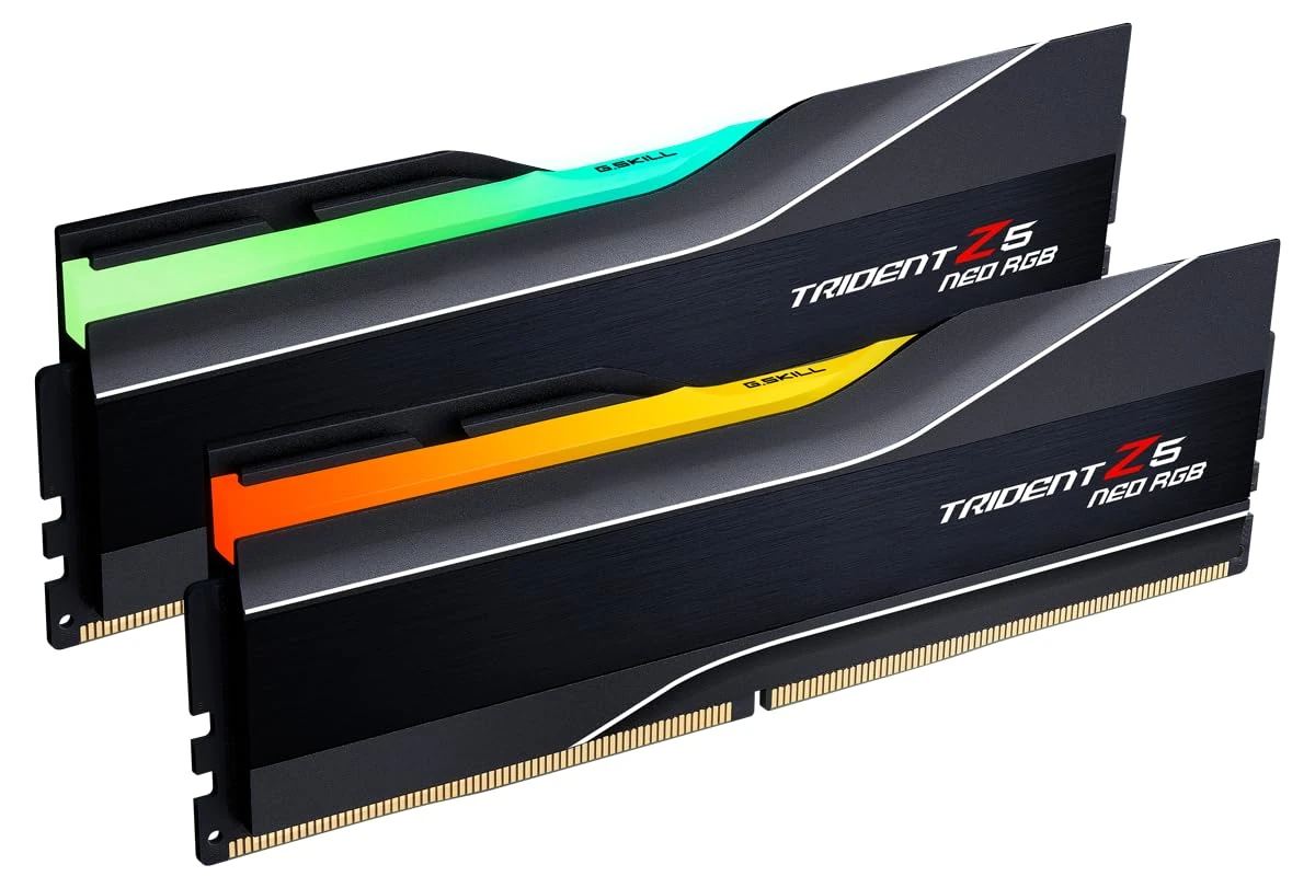 G.SKILL Trident Z5 Neo RGB Series DDR5 RAM (AMD Expo) 64GB (2x32GB) 6000MT/s CL28-36-36-96 1.40V Desktop Computer Memory U-DIMM - Matte Black (F5-6000J2836G32GX2-TZ5NR)