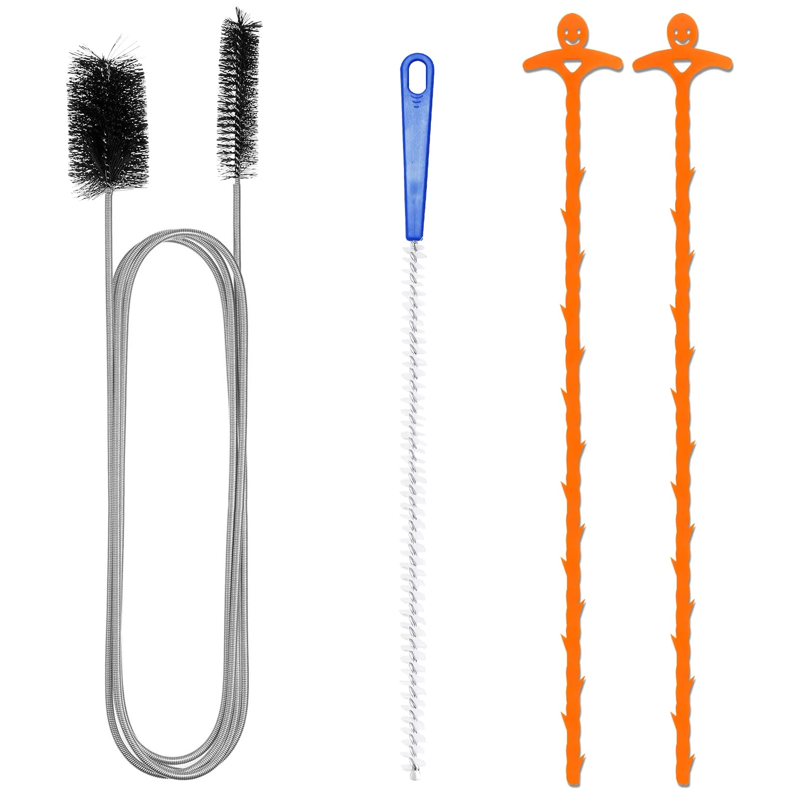 LANZHANFEI 4PCS Drain Unblocker,Sink Unblocker, Multifunctional Plumbing Tools,Toilet Unblocker for Bathroom Toilet Kitchen Plug Hole,Reusable Drain Rods