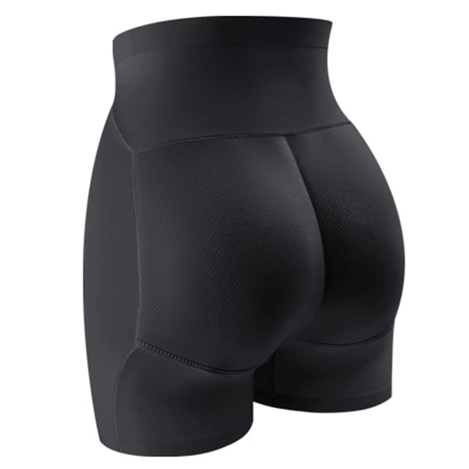 UoQo Woman Hip Pads Shapewear Shorts High Waist Mesh Breathable Fake Ass Bottom Lift Pants for Hip Enhancer Tummy Control (UK, Alpha, M, Regular, Regular, Black)