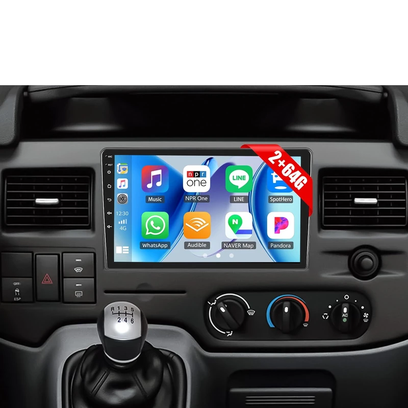 2+64G Android 13 Car Stereo for Ford Focus Fiesta Kuga Transit Connect Mondeo S-Max C-Max with Wireless Carplay Android Auto,9" Touchscreen Car Radio with WiFi GPS Mirror Link Bluetooth EQ FM RDS SWC